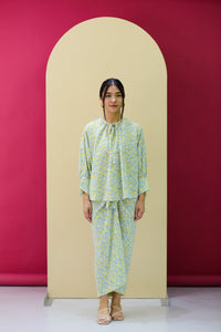 As Is Avery Floral Set Minty Garden