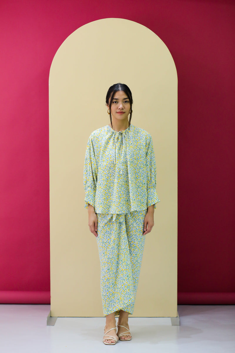 As Is Avery Floral Set Minty Garden
