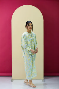 As Is Avery Floral Set Minty Garden